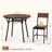 5-Piece Round Dining Table Set for 4 People Vintage Oak-296531405-296531402