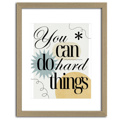 Inspirational Wall Art for Kids - Do Hard Things - Positive Affiramation - 11x14 Framed