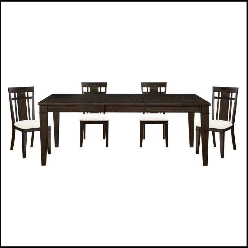 Ensemble de 2 chaises de salle à manger en bois foncé avec sièges beiges au fini brun foncé pour plus de confort et de style