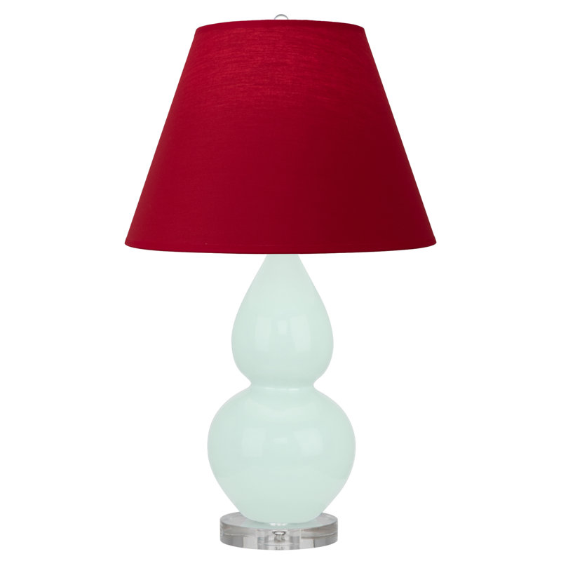 Petite lampe d'appoint à double gourde, Rose rouge avec doublure noire encre, Menthe glacée