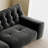 Retro Chenille Straight-layout Black Sofa