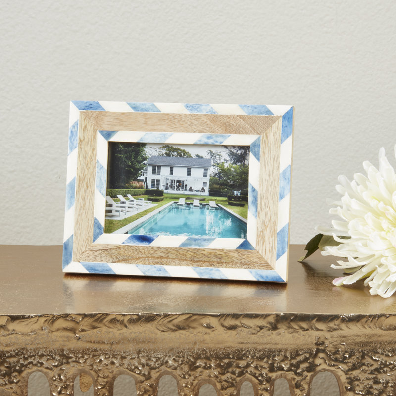 Cadre photo chevron et bois, 5 po x 7 po