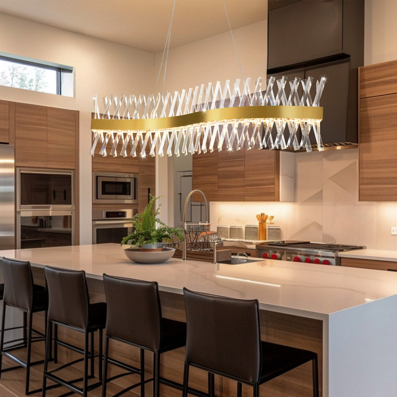 47 "lustres en cristal rectangulaires à DEL Dimmable K9 pour salle à manger