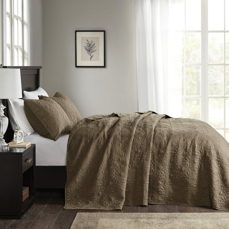 Grand couvre-lit réversible pour le confort surdimensionné avec un rembourrage en coton prélavé comprenant 2 taies décoratives lavables à la machine, un matelassage élégant pour améliorer le style de la chambre à coucher