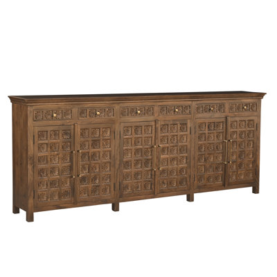 6-drawer 6-door Carved Solid Wood Sideboard