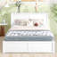 Grand lit plateforme avec rangement et tablettes gigognes TG, blanc-1441965646