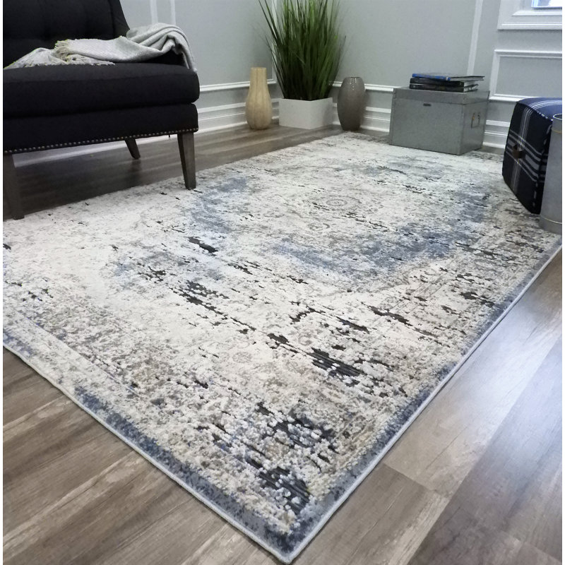 Tapis abstrait brun clair Danise, Rectangulaire 8 pi x 10 pi