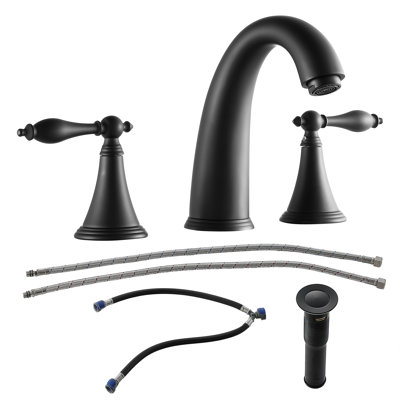 Widespread 2-handle Bathroom Faucet with Drain Assembly