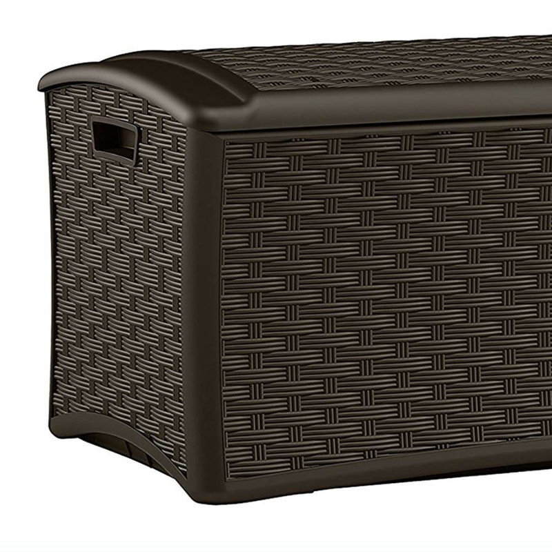 Suncast 47.5'' W 72 Gallons Water Resistant Resin Lockable Deck Box in Brown, 4