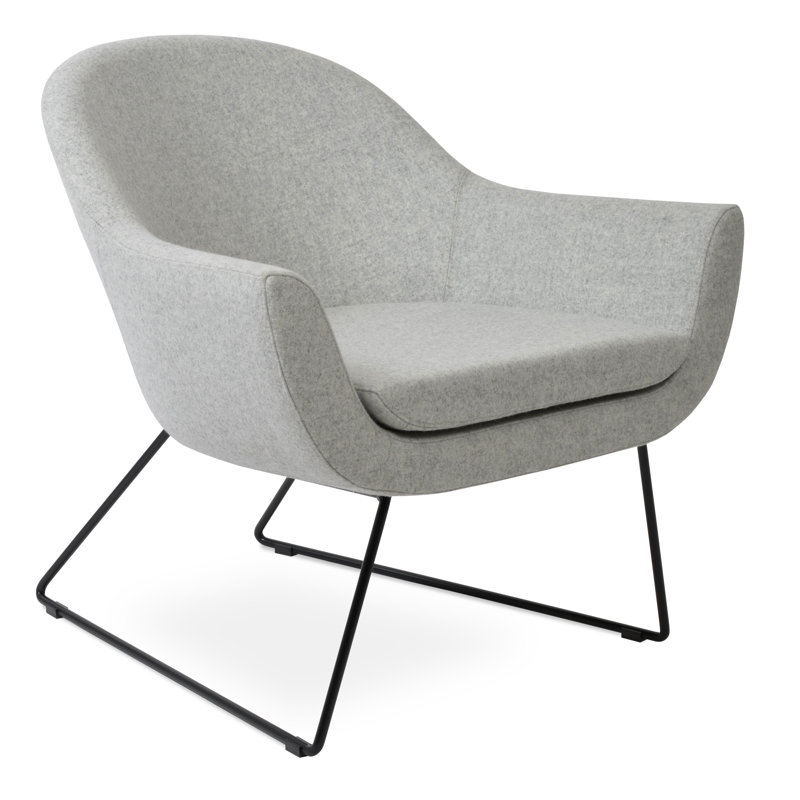 Madison Wire Armchair, Black, Silver Wool