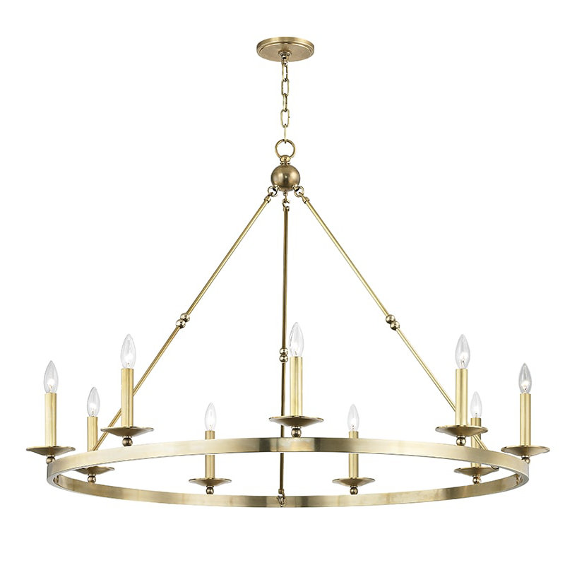 Allendale 9 - Light Wagon Wheel Chandelier, Aged Old Bronze