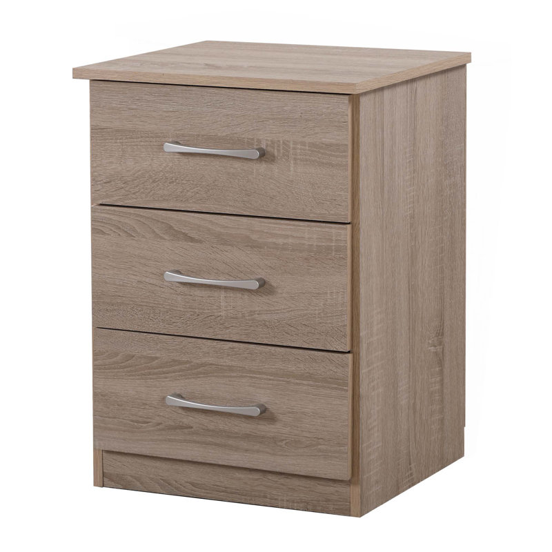 Table de chevet contemporaine avec tiroir, Brun
