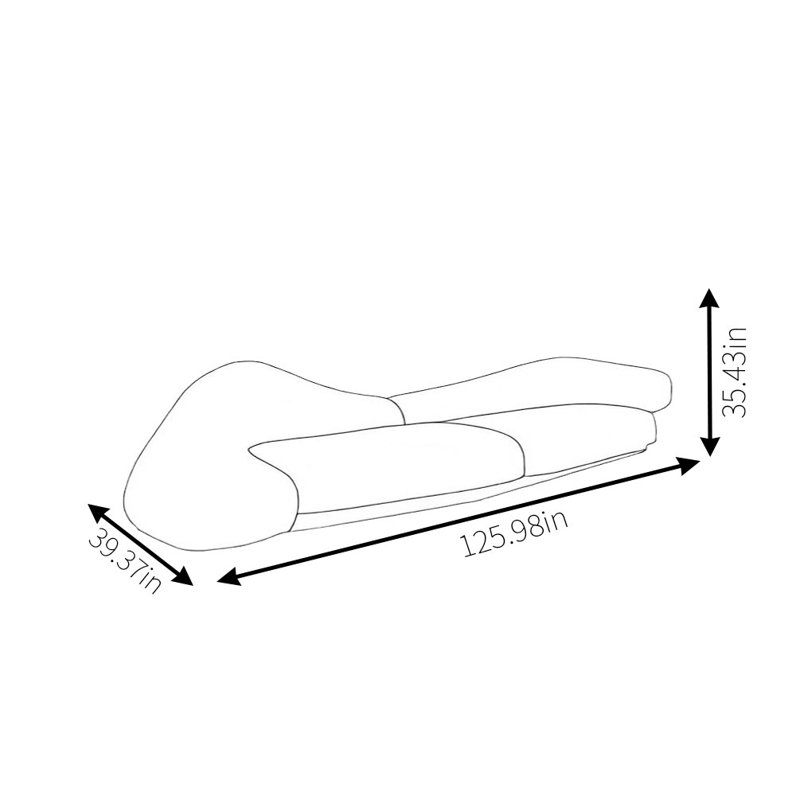 Canapé Modern, H 35,43 po x l 125,98 po x P 39,37 po