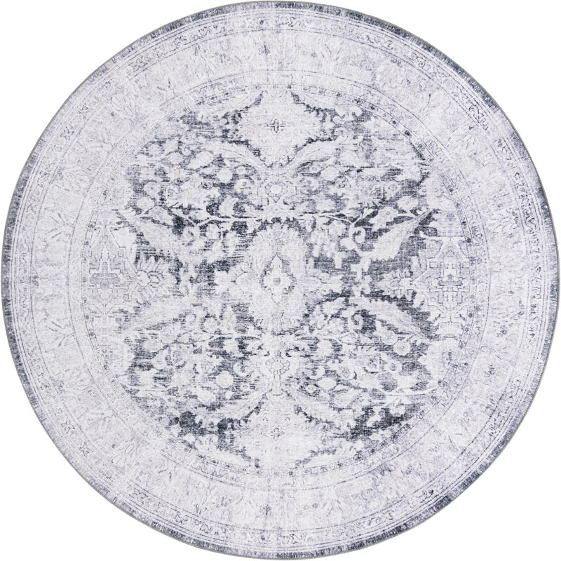 Antwane Chenille Oriental Indoor Rug, Round 7'7"