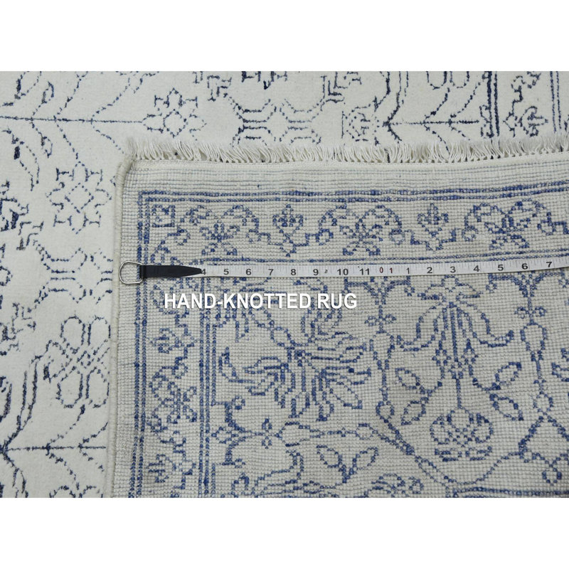 9'1"x11'10" Ivory Hand Knotted 100% Cotton Agra Design Rug E6D4DC9EFEB94CD68D5B2EBC2B793684