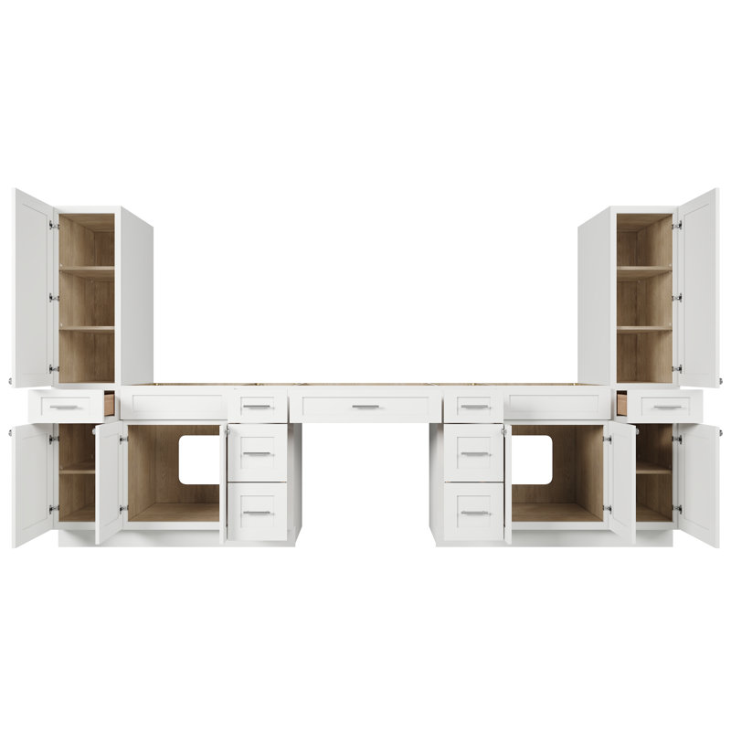 Meuble-lavabo double Disar, Blanc