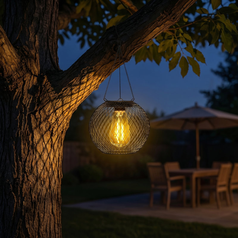 Lanterne d'extérieur à DEL 8,1 po à énergie solaire, basse tension (ensemble de 4), Quatre lumières