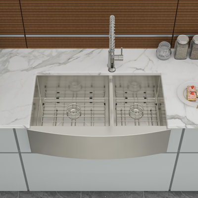 Doedrich 33'' L Double Bowl Stainless Steel Kitchen Sink