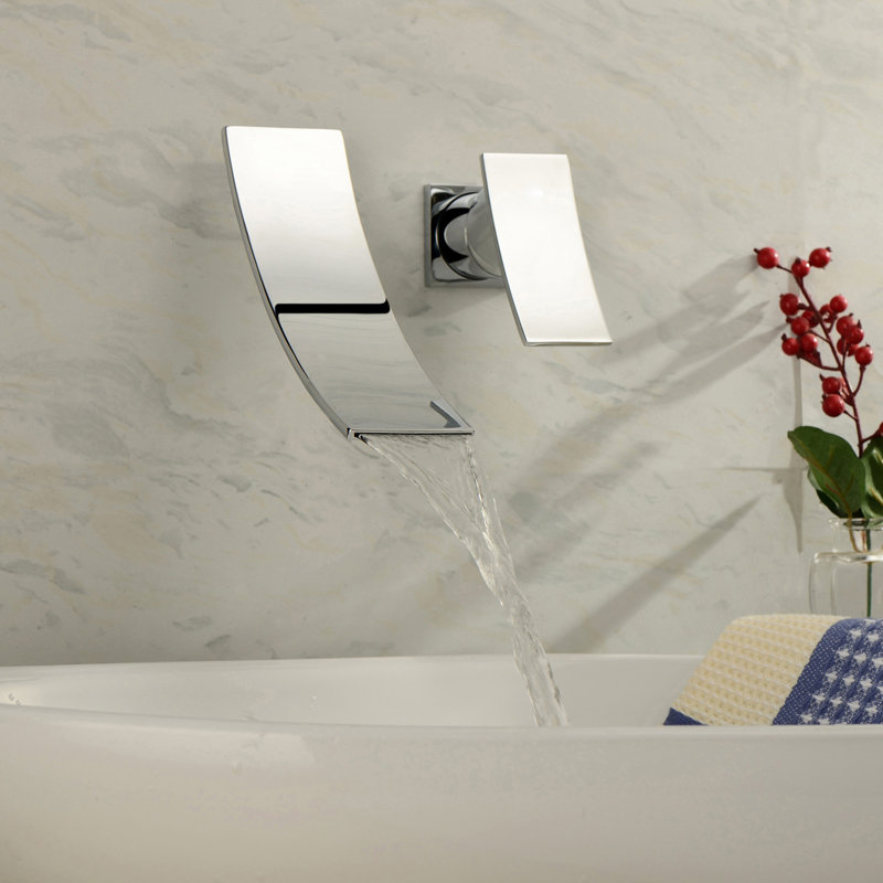 Robinet de meuble-lavabo mural, robinet de salle de bain en cascade, robinet de lavabo, Chrome