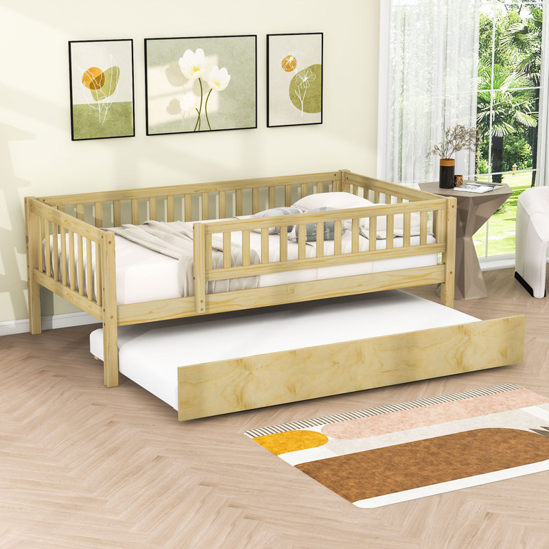 Lit de jour avec couchette Alene, Simple, Naturel