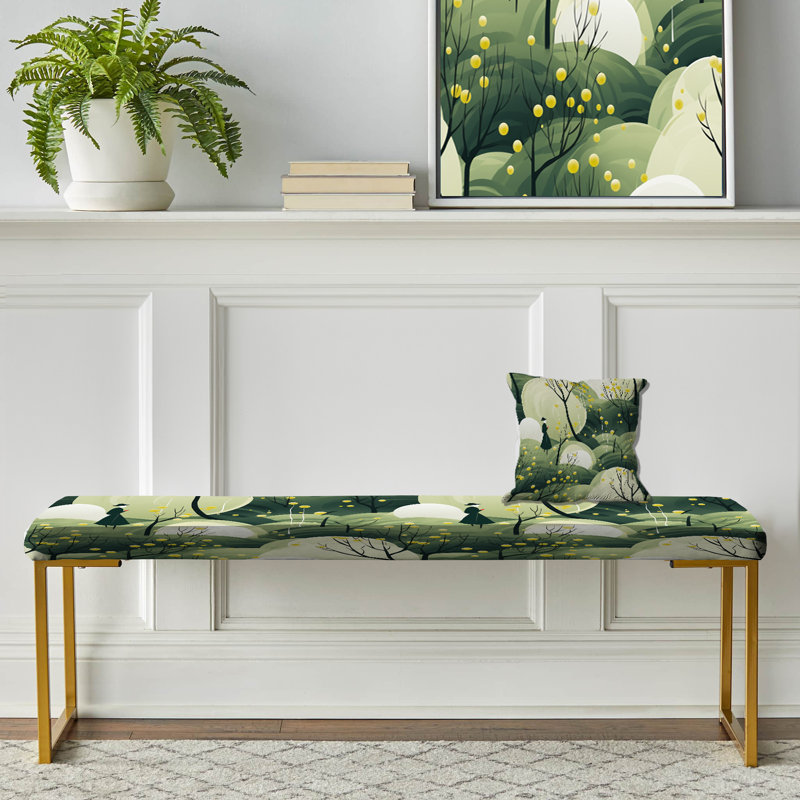 Banc vert rembourré vert