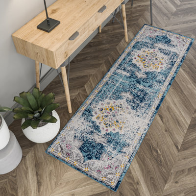 Tapis bleu Crystallee