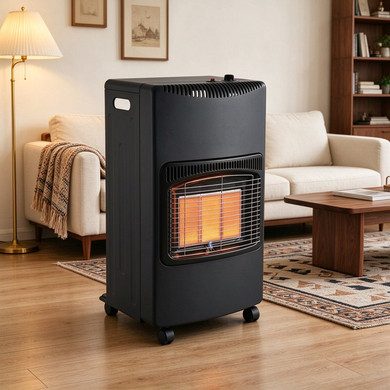 Propane Cabinet Heater, 6000-18000 BTU Indoor Outdoor Radiant Space Heater, 3 Heat Modes, Tip-Over & ODS Safety Protection, Heats up to 450 Sq.Ft, Black