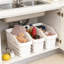 Rangement sous l'évier avec roulettes, 4 paniers de rangement pour armoire, armoire de cuisine, salle de bain et garde-manger, paniers de rangement en plastique multifonctionnels pour espaces étroits