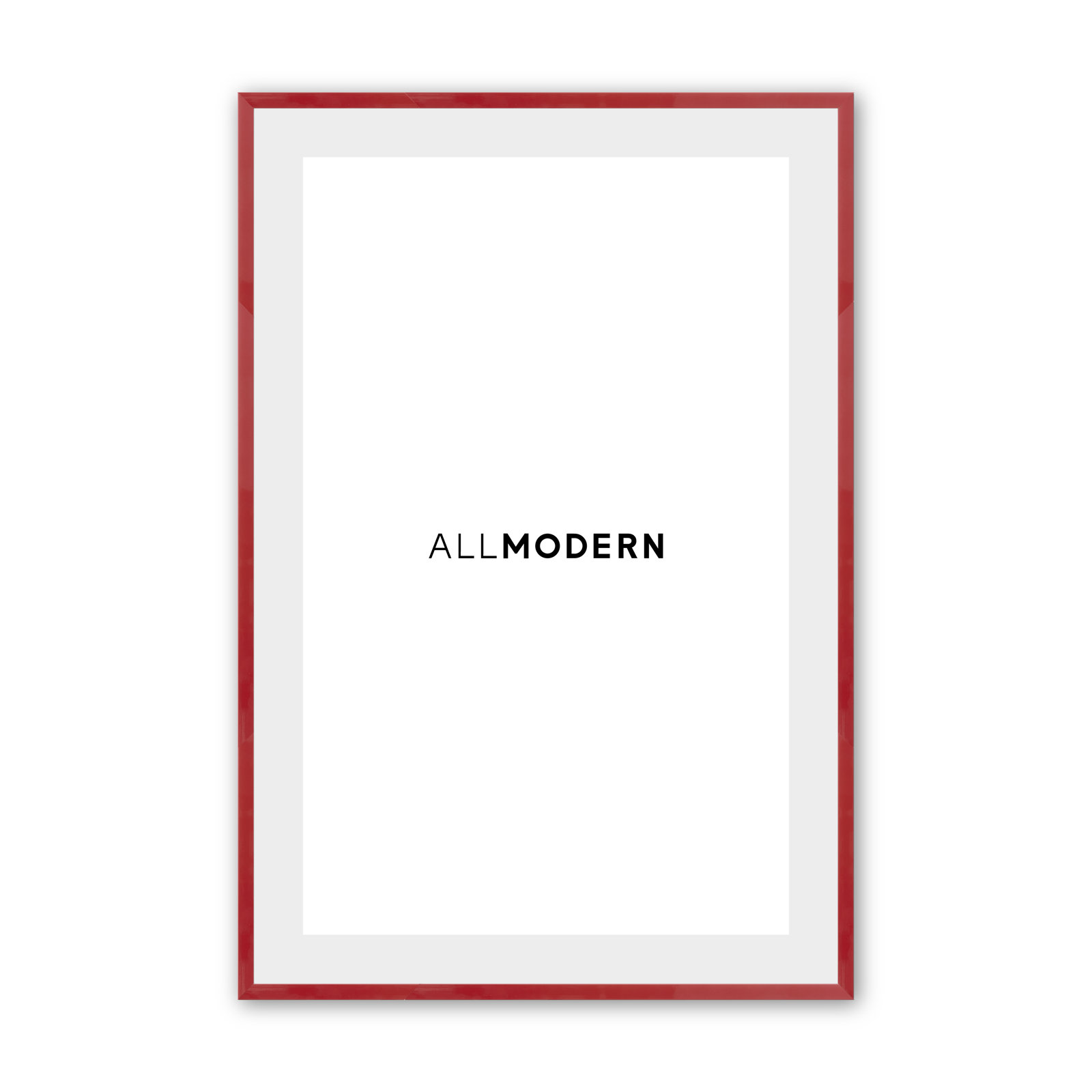 Williston Solid Wood Picture Frame with Mat, 11" W x 14" H, Red, Yes