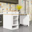 Îlot de cuisine avec table de salle à manger extensible, tablettes réglables et rangement double-face-895513670