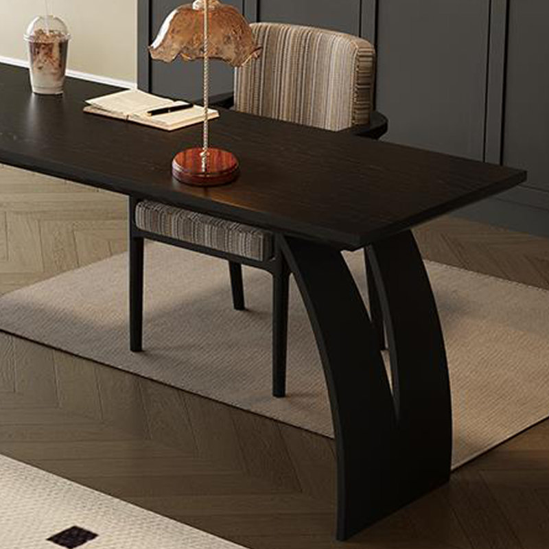 Bureau d'écriture durable en bois de frêne noir, H 29,52 po x l 94,48 po x P 23,62 po