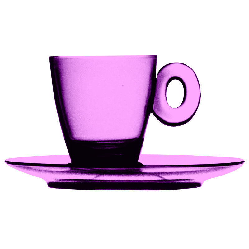 Polycarbonate Espresso Cup with Saucer - 12 Pieces - Olivine, Quartz