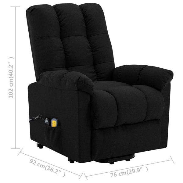 Small Home Theater Chair Lift Electric Recliner with USB Port Side Button Control Safety Cushion Latitude Run Body Fabric: Gray 100% Polyester