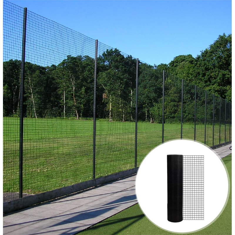 Fil métallique noir / clôture grillagée, 50 pi (36 po)