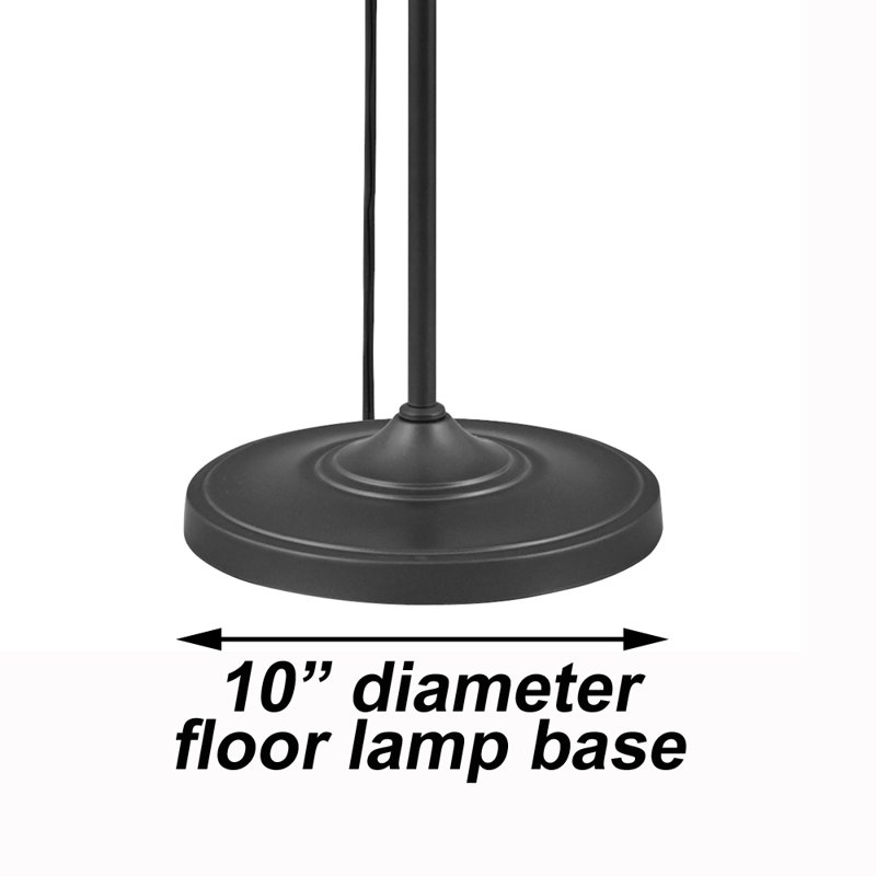 47-63 in. Floor Lamp with Swing Arm, White, Madison Bronze
