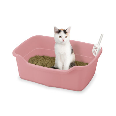 Plastic Litter Box with Built-in Scoop
