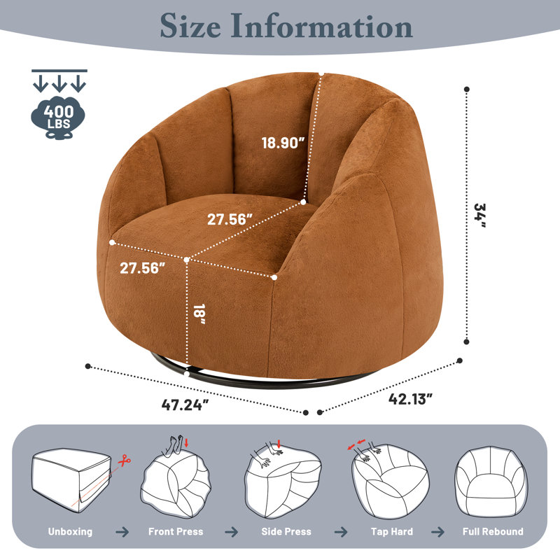 Fauteuil à billes pivotant Plush, Orange