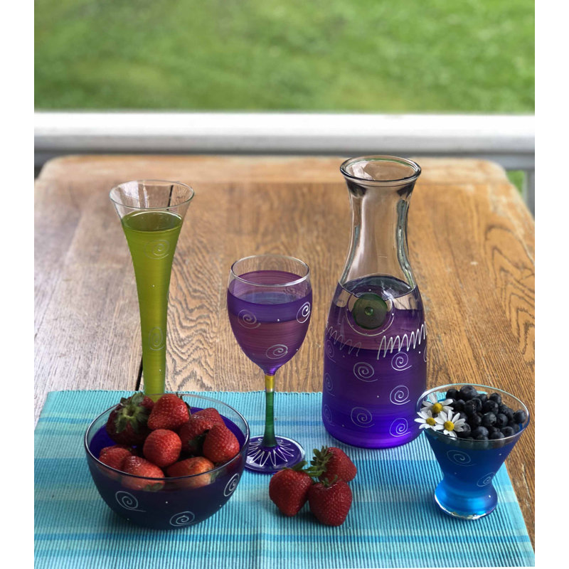 Verre à vin 11 onces Peruvian Splendor Turquoise, Mauve