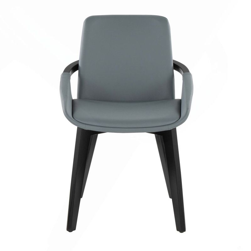 Chaise en bambou et similicuir, Noir
