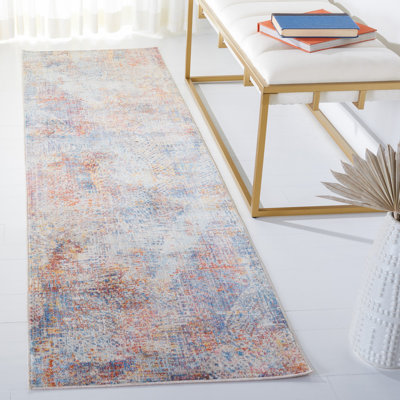 Tapis bleu / rouille Curiel