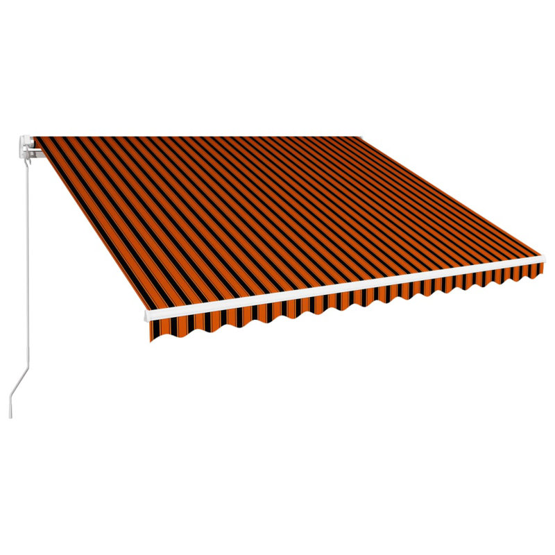 Dakota Fields 450cm W x 300cm D Fabric Orange/Black Cover Retractable Patio Awning
