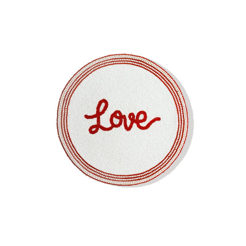 Ensemble de table perlé « Amour écrit »