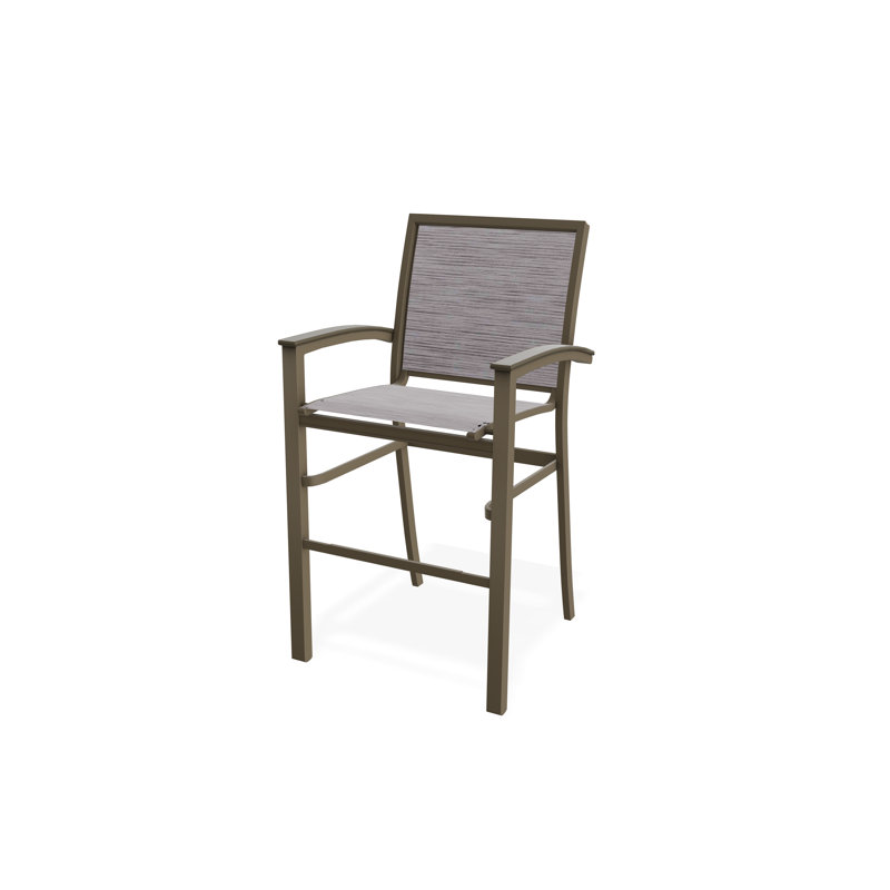 Chaise de café empilable en aluminium Bazza, Bois de plage, Fossile
