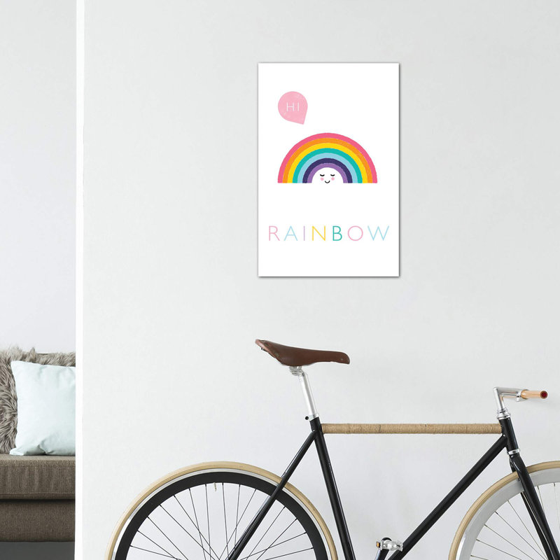 Rainbow - impression d'art graphique, H 26 po x l 18 po x 1,5 po, Pas de tapis, Toile tendue