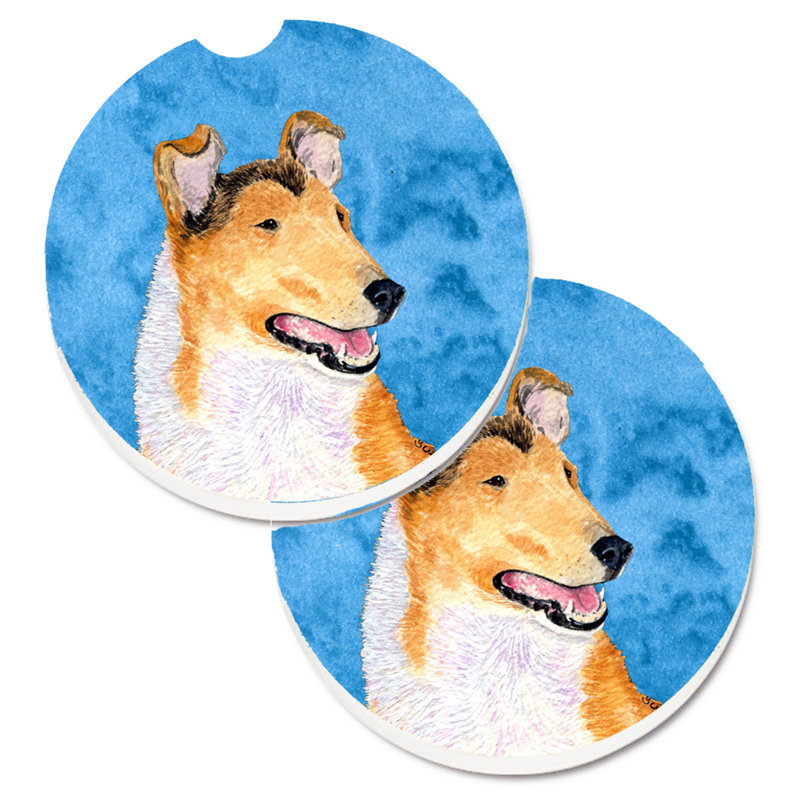 Sous-verre barbu collie voiture, Colley à poil court