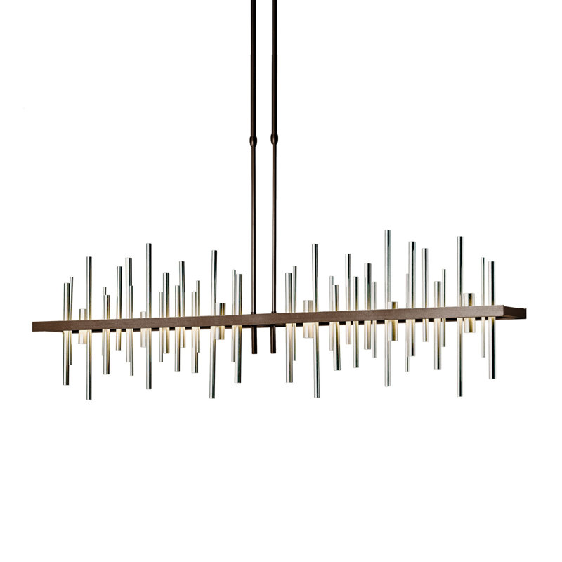 Cityscape 1 - Light Kitchen Island Linear LED Pendant, Sterling, Vintage Platinum