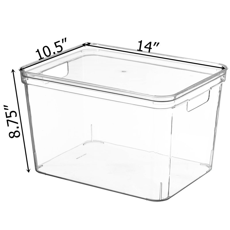  Set Of 3 Large Clear Storage Containers With Lid For Kitchen Pantry Cabinet & Fridge Storage For Organizing Snack Produce Supplies Or Essentials Durable Bin For Home Apartment Or Office Use