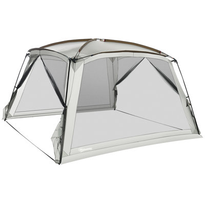 Tente moustiquaire Outsunny 12 pi x 12 pi, tente moustiquaire UV50 + avec 2 portes et sac de transport, installation facile, pour les activités de camping en plein air
