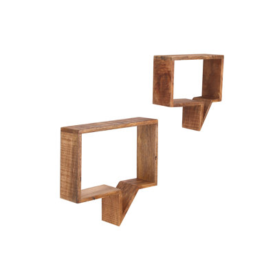Arubah 2 -Piece Mango Solid Wood Accent Shelf