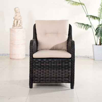 Chaise de patio avec coussins (ensemble de 2)